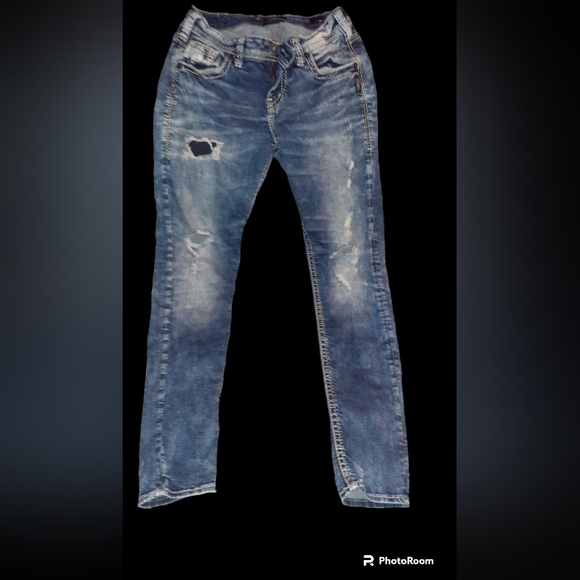 Womens Size w 26 /29 L Silver jeans. Super stretch - Picture 3 of 4